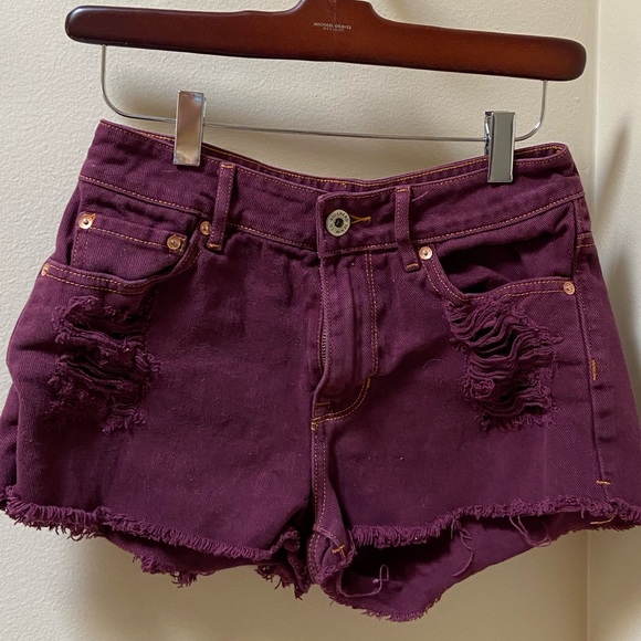 PacSun Pants - PacSun Bullhead denim Burgundy/ Maroon shorts
